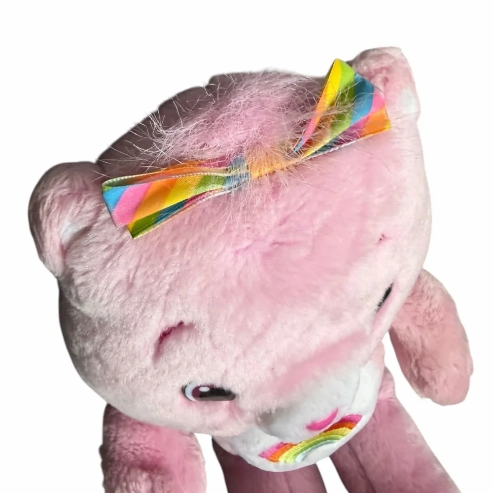 2007 Care Bears Cheer Bear Pink Rainbow Plush - Picture 3 of 7